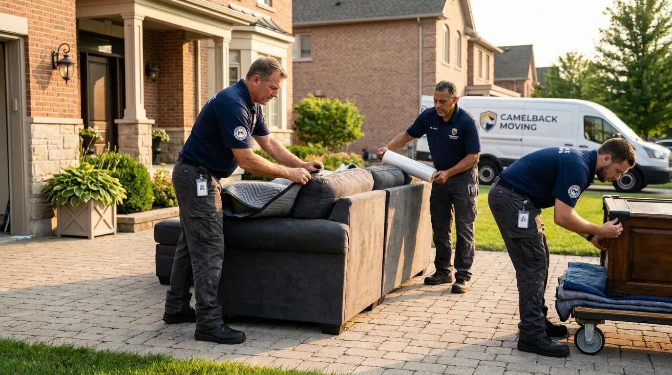 Large estate moving crew wrapping furniture in Kulpmont, PA