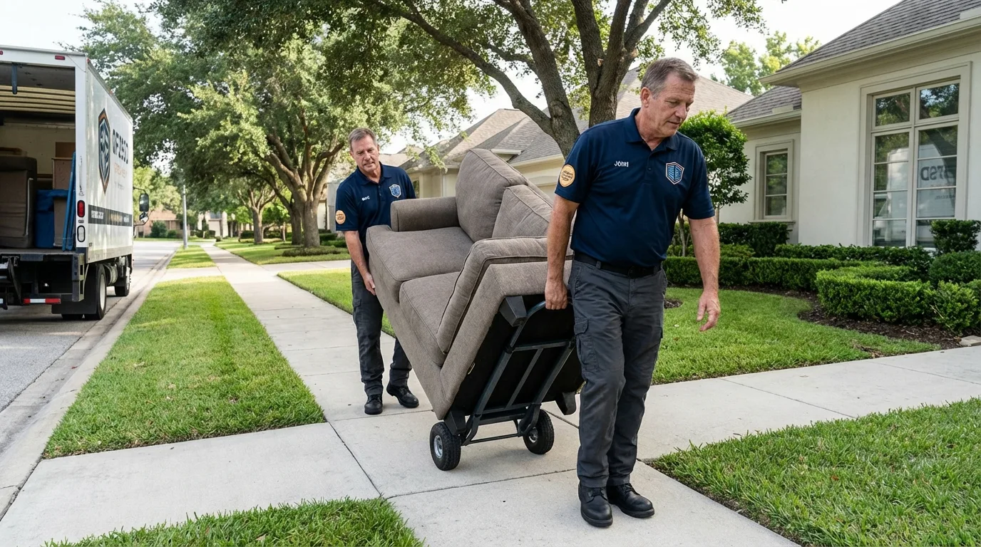 Local residential moving crew loading furniture in Kulpmont, PA