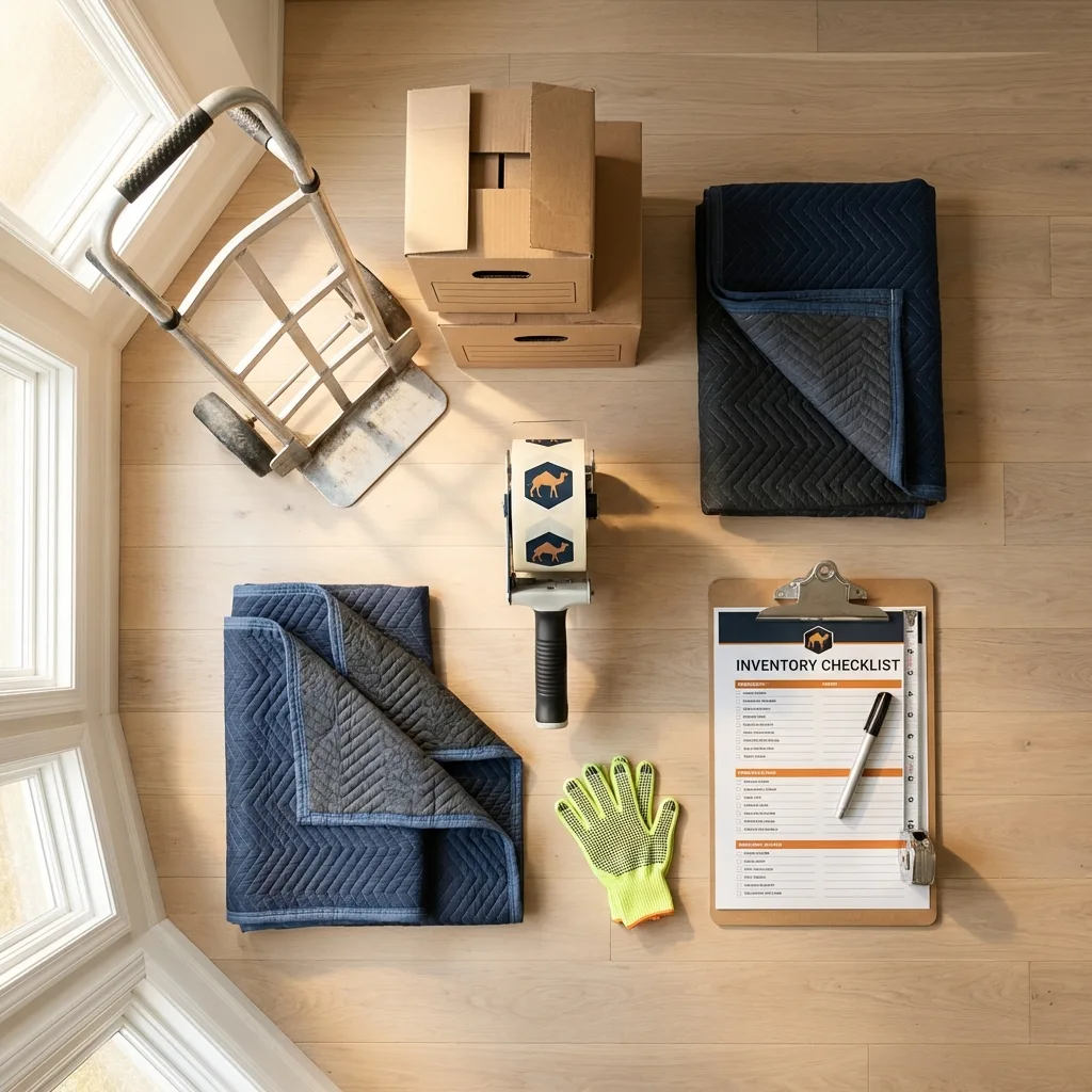Professional moving supplies and packing materials layout for Kulpmont residential relocations