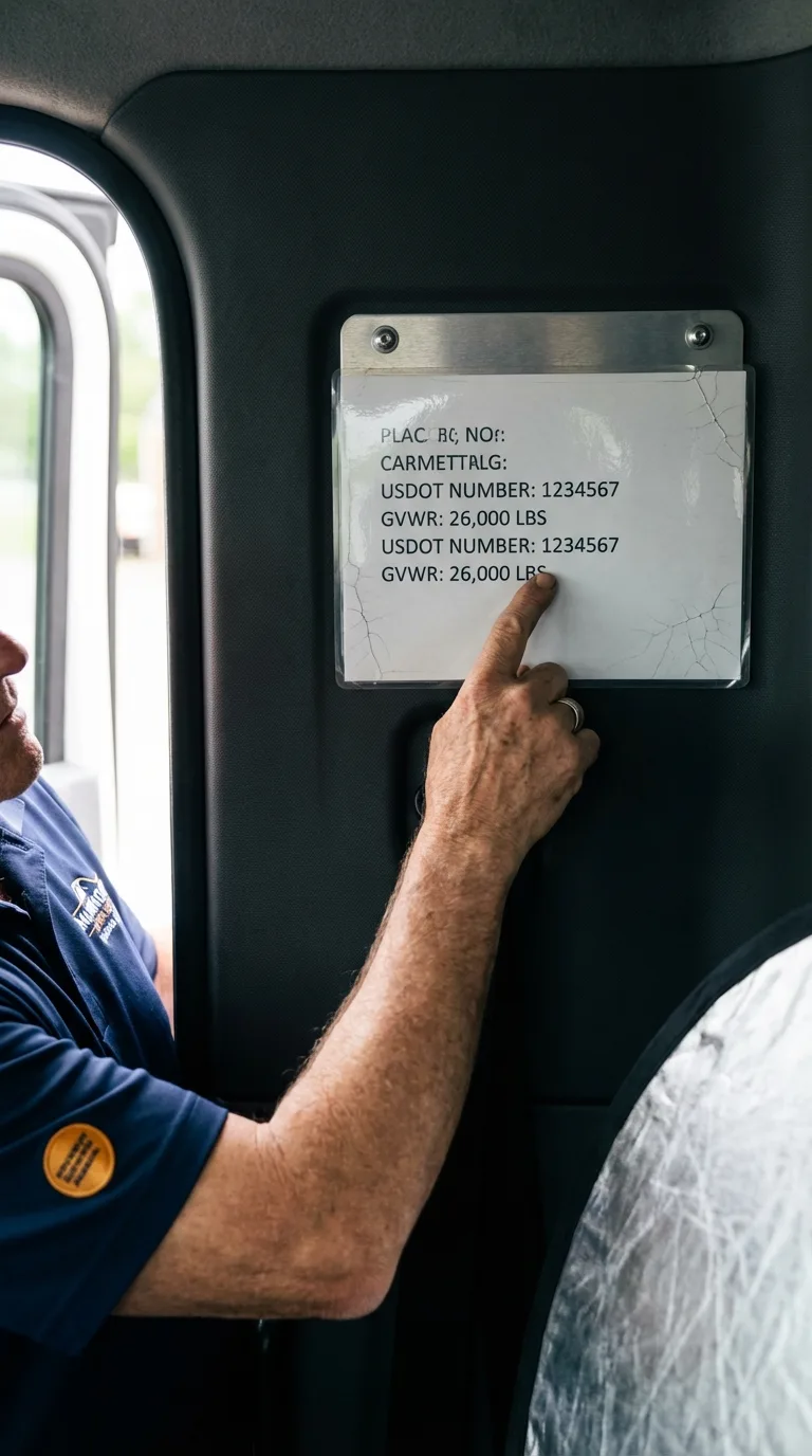 USDOT licensing placard verification in Kulpmont